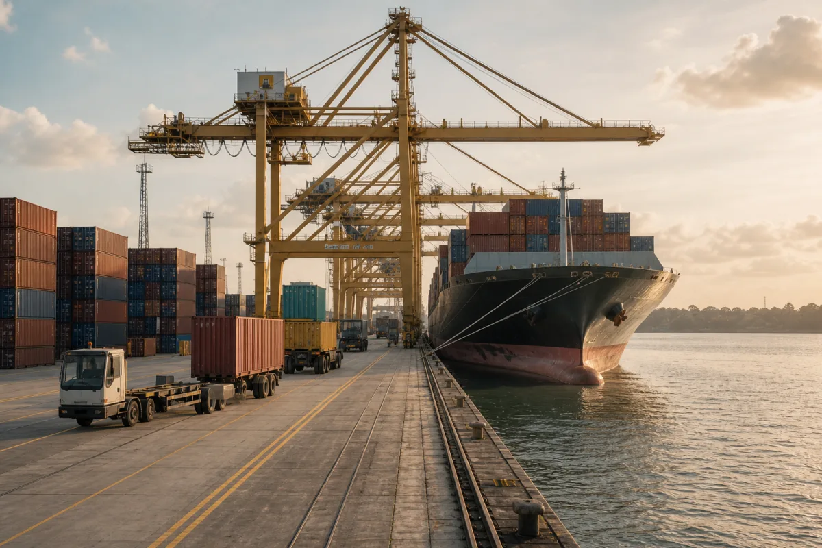Illustrative port logistics context, not evidence of a SENESA galangal shipment